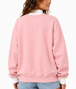 Sweat-shirt à col roulé oversize pour femme, personnalisable avec logo, en molleton de coton, coupe-vent, tricoté, décontracté, universitaire, hiver, vente en gros - Product Image 6