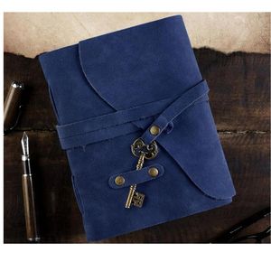 Blue Leather A5 Planner <b>Diary</b> with Key Closure Hardcover Sewing Binding Custom Logo Gift Notebook - Product Image 2