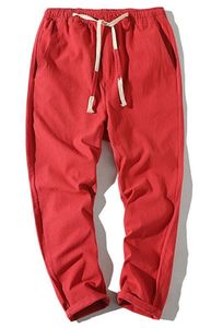 Pantalon décontracté fin pour homme, pantalon long ample et léger en lin pour l'été - Product Image 1