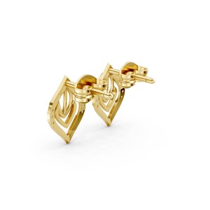 Pendientes de Diamantes de Corte Princesa en Oro Amarillo de Calidad Premium, Elegantes Pendientes de Diamantes de Corte Cuadrado para Mujer, para Bodas - Product Image 2