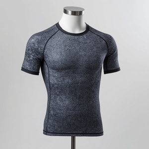 เสื้อยืดกีฬาแบบรัดรูป แห้งเร็ว ระบายอากาศดี เหมาะสำหรับการฝึกซ้อมและออกกำลังกาย กระชับพอดีตัว  รับผลิตแบบ OEM ODM ตามความต้องการ - Product Image 3