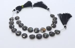Flashy <b>Labradorite</b> Faceted Coin Cut Side Drill Gemstone Beads 12MM Fine <b>Labradorite</b> Fancy Shape Loose Beads 6Inch Jewelry Making - Product Image 4