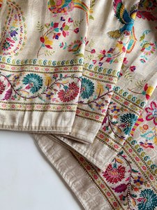 Sari en soie satinée pure, tissage jacquard, bordure paon, avec pallu riche - Product Image 3