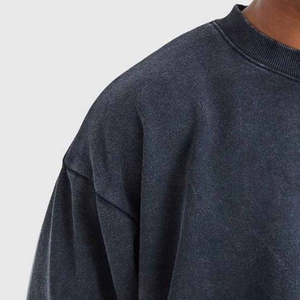 Sudadera Oversize Personalizada para Hombre con Lavado Ácido, Estilo Vintage, Cuello Redondo, Hombros Caídos, Estilo Hip Hop Streetwear - Product Image 5