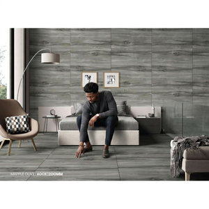 Azulejos de Porcelana Antideslizantes Resistentes al Ácido con Efecto Madera de Olivo, 600x1200mm, Acabado Esmaltado para Pisos y Paredes Interiores Modernos - Product Image 2