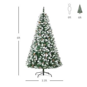 Albero di Natale Artificiale di Lusso in Pino Pre-Illuminato di Alta Qualità, 1,8 m, con Supporto Pieghevole in PET PVC e Decorazioni per Uso Esterno - Product Image 4