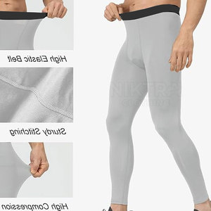 Pantalons de compression pour hommes, nouvelle mode, haute qualité, respirants, séchage rapide, taille élastique, spandex/polyester, options personnalisées - Product Image 5