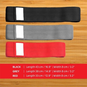 Fabricant professionnel Logo personnalisé bandes de hanche élastiques de Fitness ensemble de 3 pièces vente en gros tissu bande de butin de résistance Non roulante - Product Image 4