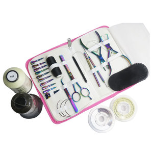 Hair Extension Tools <b>Kit</b> with <b>Beads</b> jar Extension Plier Hair Brush hair Extension Installation Hook loop Duckbill Clips Set - Product Image 5