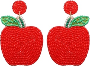 Dernières boucles d'oreilles goutte fleur visage mignon broderie perlée à la main à la mode pour les filles et les femmes dans un design multicolore fantaisie - Product Image 2
