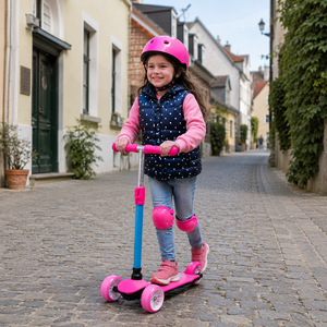 Nouvelle trottinette à 3 roues pour enfants avec roues lumineuses LED, hauteur réglable, pour garçons <span class=keywords><strong>et</strong></span> filles - Product Image 3