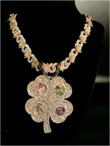 Collar con Colgante de Marco de Fotos Estilo Hip-Hop, Colgante de Moissanita con Foto de Flor, Colgante Personalizado con Foto para Hombres y Mujeres - Product Image 3