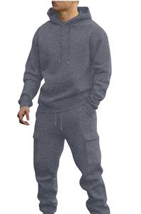 Ensemble survêtement hiver oversize hip-hop : sweat à capuche et pantalon cargo respirant avec logo frontal – Vente en gros - Product Image 6