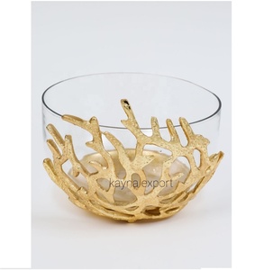 ชามใส่ขนมแก้วและโลหะสไตล์วินเทจสุดหรู ของตกแต่งคริสต์มาส ชามแก้วตกแต่งเคาน์เตอร์ครัว - Product Image 5