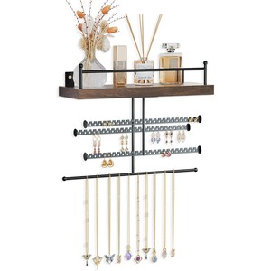 Organisateur mural pour bijoux en bois de teck avec crochets - Vente en gros - Product Image 2