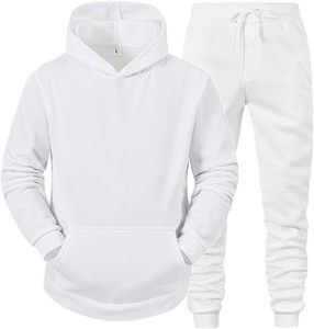 Ensemble de survêtement décontracté 100 % coton à capuche, teint uni, veste et pantalon de jogging à manches longues, poids du tissu 220 grammes - Product Image 4
