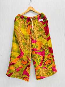 Pantalones kantha de algodón vintage hechos a mano, pantalones de patchwork para mujer - Product Image 5