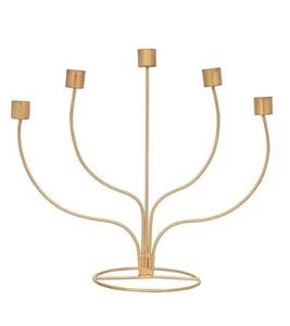 Support de bougie de table en métal doré pour fêtes, mariages, célébrations et décorations de Noël - Product Image 4