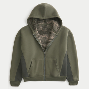 Custom logo Zipper <b>Hoodie</b> Manufacturers Heavyweight French Terry Oversized 400 500 600gsm Cropped Boxy Zip up <b>Hoodie</b> for Men - Product Image 6
