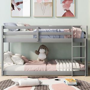 Letto a castello singolo su singolo grigio con scaletta per bambini (vecchio SKU WF281727AAE/WF286602AAE) - Product Image 2