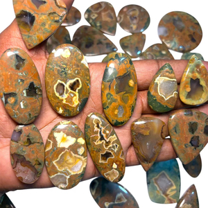 Cabujón de Jaspe Rhyolita Natural Pulido, Gema de Jaspe Rhyolita en Formas Mixtas para Fabricación - Product Image 5