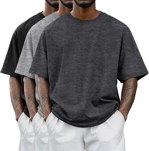 <b>Men's</b> Short Sleeve O-Neck T-<b>Shirt</b> Oversized Fit with Pattern Casual Knitted Quick Dry 100% Cotton Front Logo Eco-Friendly - Product Image 1
