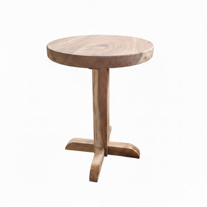 Mesa Redonda de Madera de Suar Sólida, Ecológica, Duradera y Elegante con Base de Patas de Gallina para Cafetería, Restaurante y Hotel - Product Image 2