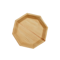 Assiettes octogonales écologiques jetables en feuille d'arec, vaisselle octogonale géométrique biodégradable en feuille de palmier, plateaux de service en gros