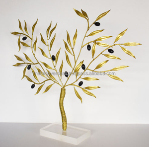 Sculpture d'olivier en métal artisanal avec base en marbre, décoration classique écologique et durable pour la maison et le jardin, idéale pour les fleurs artificielles - Product Image 5