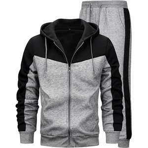 Customized Solid Colors 100%Cotton <b>Fleece</b> Tracksuit Men <b>Hoodie</b> & Jogger Set Zipper <b>Hoodies</b> Sweatpants Quick Dry 2Pcs Set For Men - Product Image 6