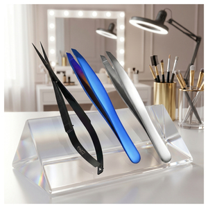 Pince à épiler inclinée de précision en acier inoxydable pour sourcils, pince à épiler cosmétique pour le soin des sourcils, vente en gros - Product Image 6