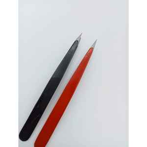 Pince à épiler professionnelle de haute précision en acier inoxydable à pointe lisse pour extensions de cils, outil d'application pour isolation et volume - Product Image 1