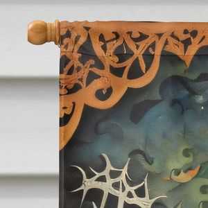 Bandera de Casa de Halloween de poliéster Multicolor grande, esqueletos espeluznantes, Papel Picado, manga de porche, poste decorativo, cartel de pared - Product Image 3