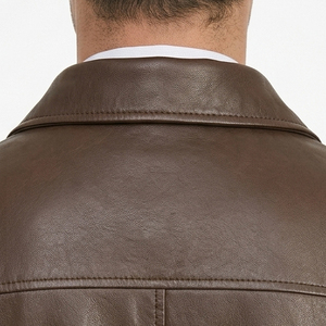 wholesale mens PU <b>leather</b> <b>blazer</b> <b>jacket</b> Custom Men's Genuine <b>Leather</b> <b>Blazer</b> High Quality Men's <b>Leather</b> Sport Coat - Product Image 5