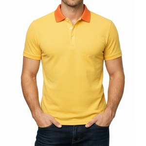 Polo à manches longues pour homme en coton, décontracté, col côtelé, doux, respirant, pour le golf, personnalisable avec logo, vente en gros - Product Image 6