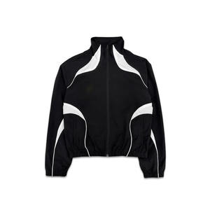 Custom Men Sport Set Contrast Panel Zip up Waterproof Windbreaker Jacket <b>Baggy</b> <b>Track</b> <b>Pants</b> Curve Stripe Print Tracksuits for Men - Product Image 5