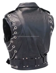 Chaleco de Motociclista de Cuero Genuino, Resistente, con Espacio Oculto para Portación de Armas, para Hombre - Product Image 2