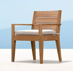 Fauteuil de salon en bois massif aux lignes épurées et coussin profond pour l'aménagement moderne des patios et jardins - Product Image 1