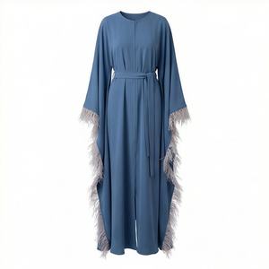 Fabricantes OEM, Nuevo Modelo de Abaya al por Mayor, Vestido Kaftán Musulmán Abierto y Holgado para Mujer, Ropa Modesta de Alta Calidad - Product Image 1