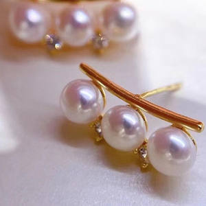 Pendientes de Perlas de Agua Dulce Naturales de 8-9 mm, Simples, Elegantes y de Lujo, con Gancho de Plata S925 y Tacón Alto, Accesorios Elegantes con Diamantes - Product Image 4