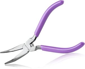 Alicates de punta curva miniatura para cirugía, herramienta para hacer joyas, envolver alambres y abalorios, con dientes serrados a 45 grados - Product Image 1