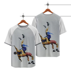 ชุดยูนิฟอร์มศิลปะการต่อสู้ชายแบบสั่งทำปี 2026 ผ้าถักระบายอากาศได้ดี โพลีเอสเตอร์ 100% เสื้อยืดและกางเกงขาสั้นสำหรับนักมวยปล้ำ พิมพ์ลายดิจิทัล นานาชาติ - Product Image 3