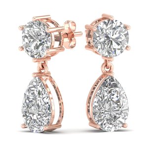 Pendientes colgantes REYES de oro macizo de 14 quilates con moissanita certificada GRA para mujer, joyería nupcial de lujo para bodas y fiestas. - Product Image 1