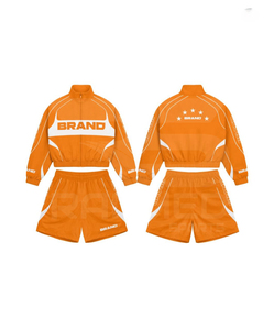 Windbreaker Hooded Solid Tracksuit Dropshoulder Fit Polyester/Nylon <b>Jacket</b> and <b>Short</b> Set Waterproof Unisex - Product Image 4