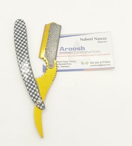 Venta al por mayor logotipo personalizado de acero inoxidable negro y dorado maquinilla de afeitar sostenible maquinilla de afeitar - Product Image 2