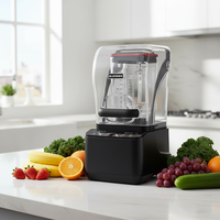 Commerciële desktop smoothie maker en ijsvergruizer blender met variabele snelheid en geluidsdichte kap, sapcentrifuge voor hotel.