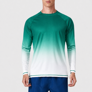Camiseta de Protección Solar Unisex Personalizada de Manga Larga con Degradado Azul, Anti-UV, Transpirable, 220g, Poliéster/Nailon, Ligera y Cómoda - Product Image 6