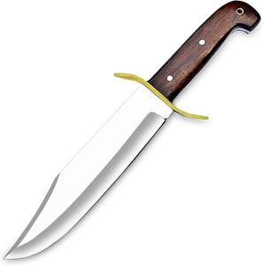 Couteau de chasse multifonctionnel de survie en acier inoxydable à lame pleine, fait main, avec étui en cuir, lame en bois dur, très tranchant - Product Image 3