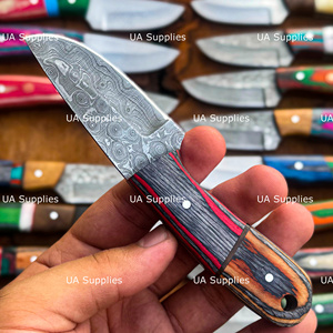 Couteaux de chasse et d'abattage en acier Damas à manche en bois, qualité industrielle, pointe tombante, faits à la main, pour l'extérieur, vente en gros en vrac, fournitures UA - Product Image 2