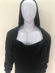 Sweat à capuche unisexe avec accès au port de chimiothérapie et double fermeture éclair, 100 % coton, hiver, imprimé numérique uni - Product Image 3